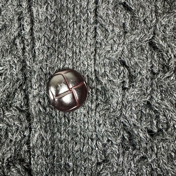 Carraig Donn Irish Pure New Wool Fisherman Cable Knit Cardigan Sweater Size XL - Picture 5 of 7